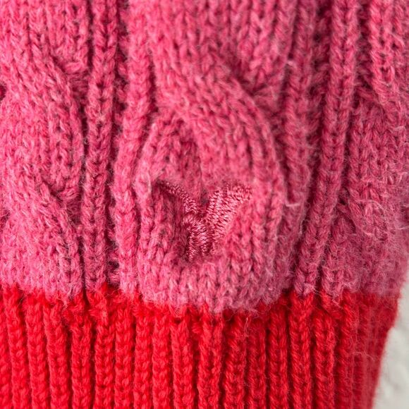 Y2K American Eagle Womens V-neck Sweater S Cable knit Striped Multicolor 2011 - Picture 6 of 13